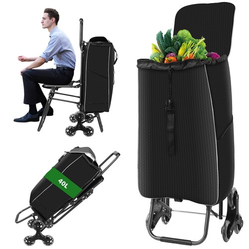 Einkaufstrolley mit klappsitz - einkaufstrolley,